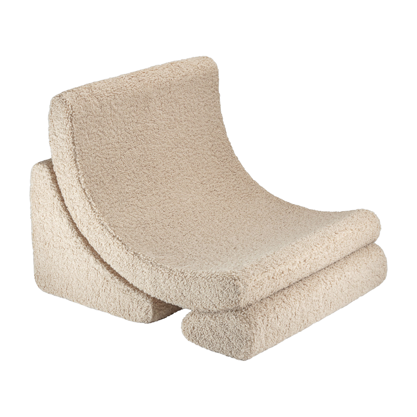 Fauteuil arrondit en sherpa bouclé cookie 80x65x55 Moon chair - Wigiwama