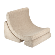 Fauteuil arrondit en  sherpa bouclé biscuit 80x65x55 Moon chair - Wigiwama