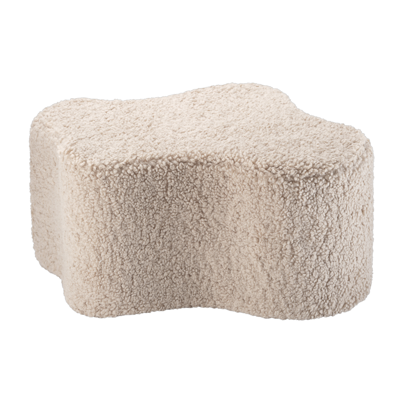 Pouf nuage en sherpa bouclé biscuit 25x39,5cm Cloud pouffe - Wigiwama