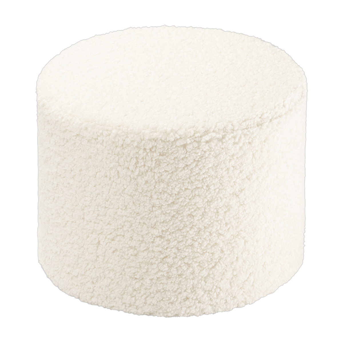 Pouf rond en sherpa bouclé blanc 39,5x25cm Pouffe - Wigiwama