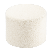 Runder Sitzsack aus weißem, geschlungenem Sherpa 39, 5x25cm Pouffe -. Wigiwama
