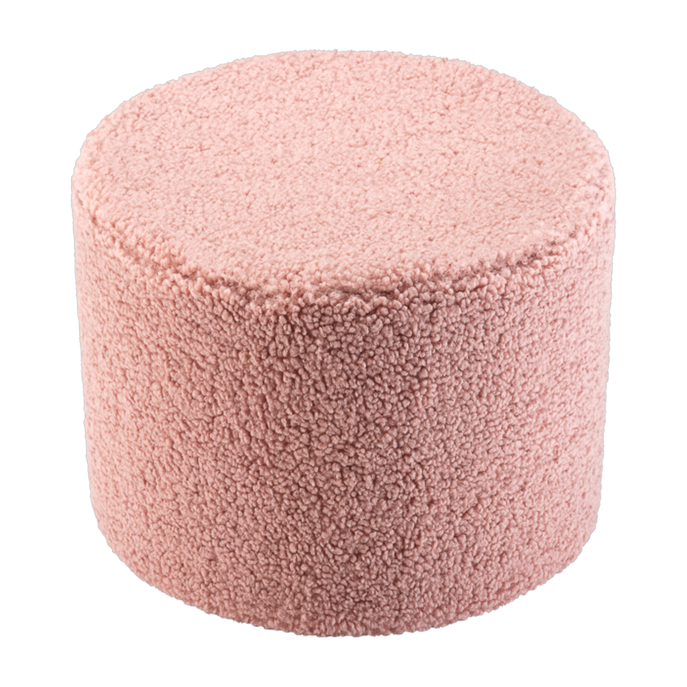 مسند قدم دائري بالشيربا المجعد وردي 39.5x25سم Pouffe - Wigiwama