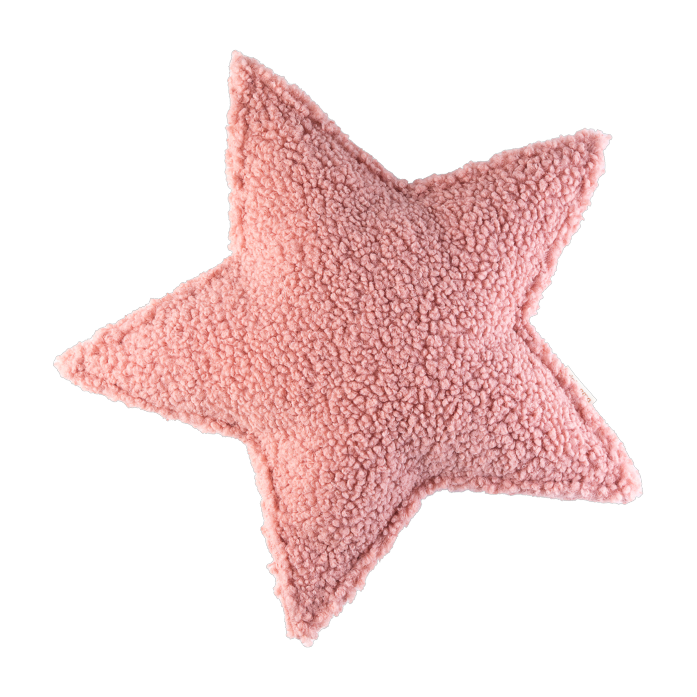 Pink curly sherpa star cushion 37x40x10cm Cushion - Wigiwama