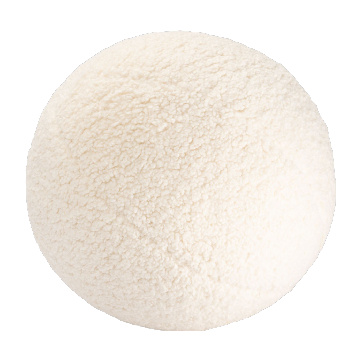 White curly sherpa round ball cushion 35cm Cushion - Wigiwama