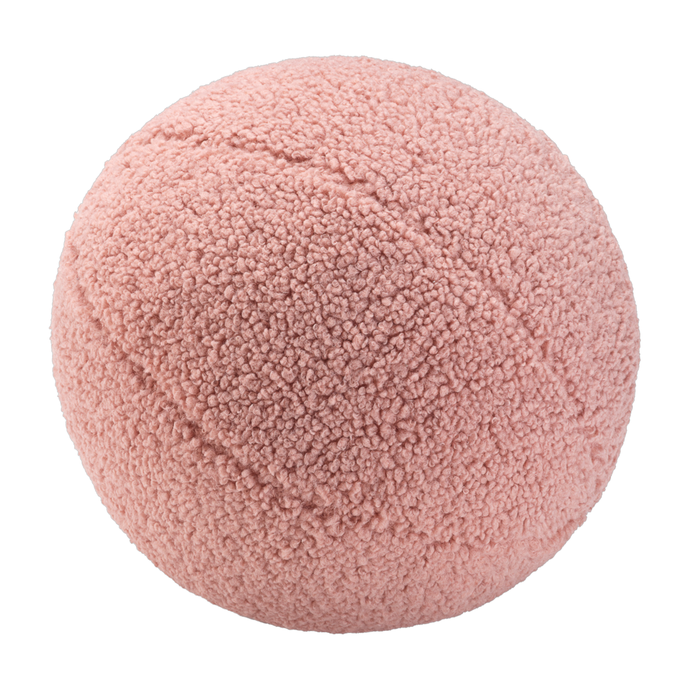 Round ball cushion in pink curly sherpa 35cm Cushion - Wigiwama