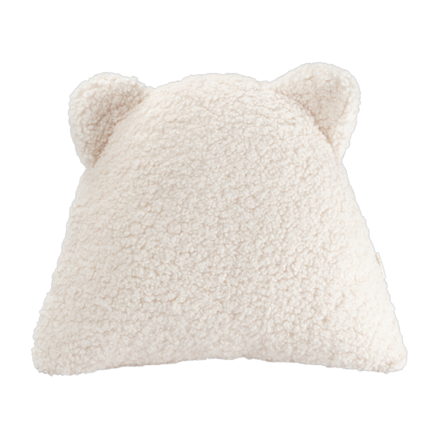 White curly sherpa bear cushion 35cm Cushion - Wigiwama