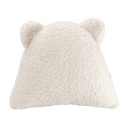 White curly sherpa bear cushion 35cm Cushion - Wigiwama