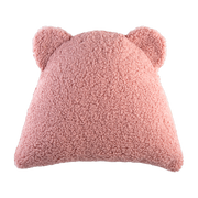 Coussin ourson en sherpa bouclé rose 35cm Cushion - Wigiwama