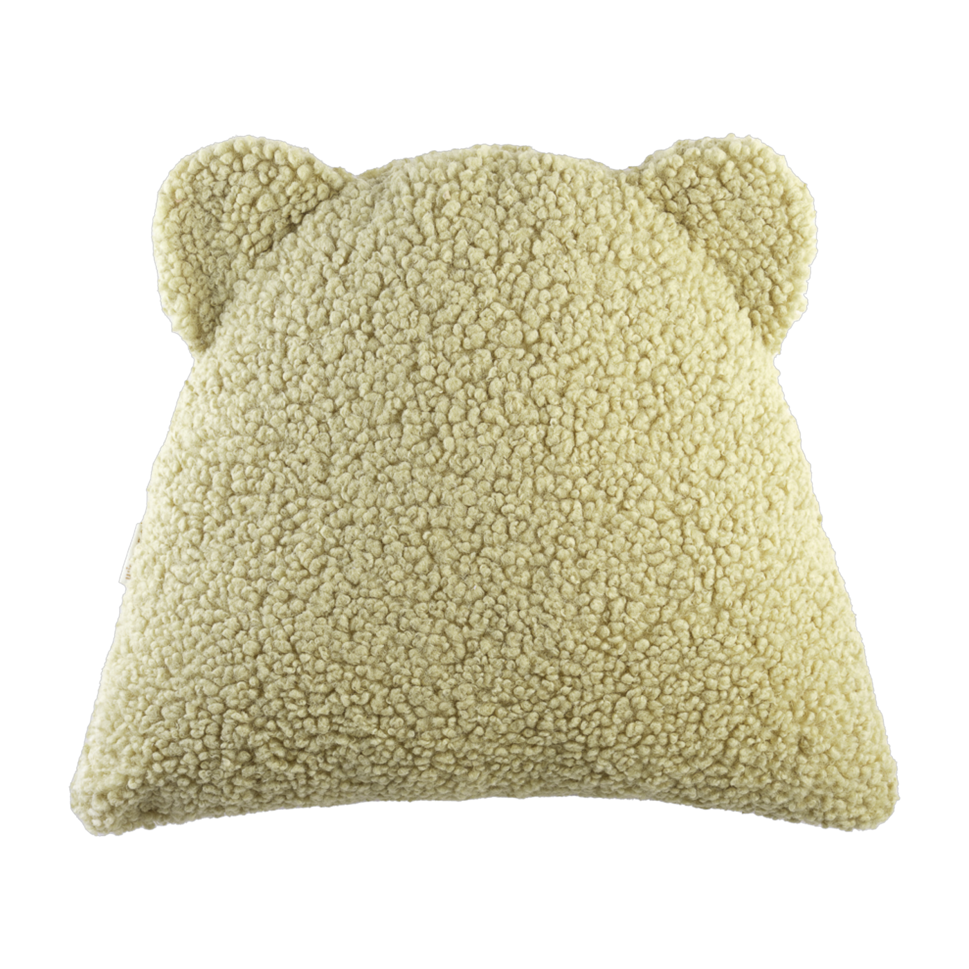 Matcha curly sherpa bear cushion 35cm Cushion - Wigiwama