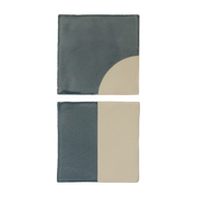 Blue ceramic wall sconce 29x14cm Tiles Door - Violaine d'Harcourt