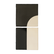 Black ceramic wall sconce 29x14cm Tiles Door - Violaine d'Harcourt