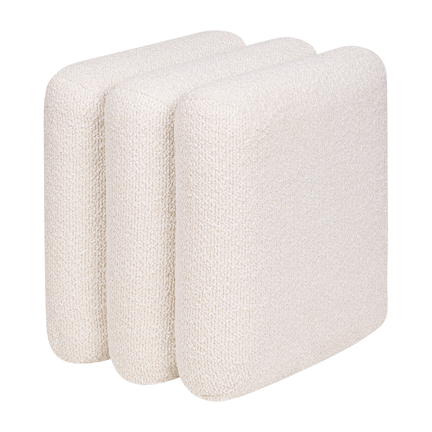 Pouf rectangulaire en polyester bouclé beige 43x36cm Radd - Noo.ma