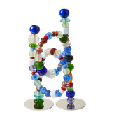 Chandelier perles en verre recyclé et acier multicolore 38cm Beads - Pols Potten