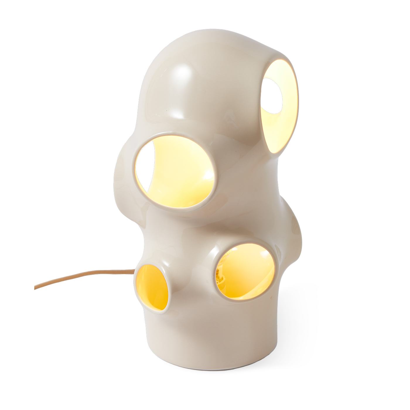 Lampada da tavolo traforata in ceramica beige 18, 1x31, 8cm Bulle - Pols Potten