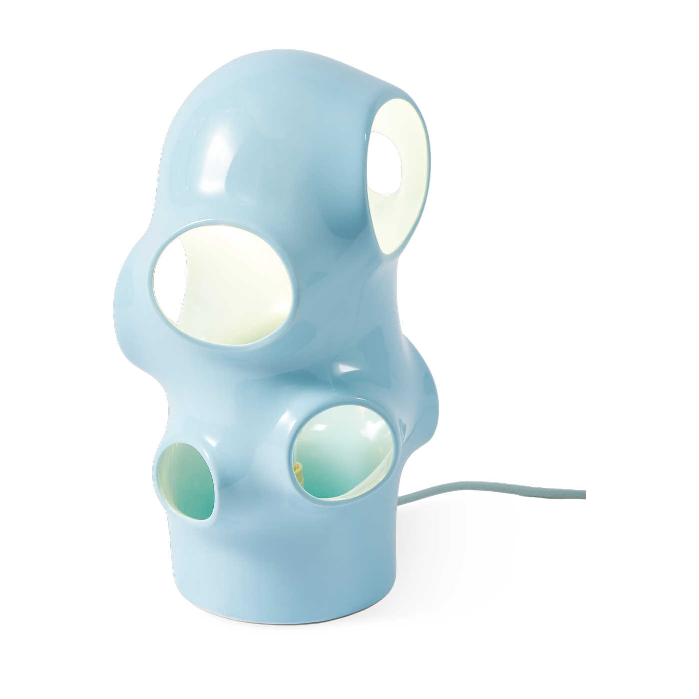 Lampada da tavolo traforata in ceramica blu 18, 1x31, 8cm Bulle - Pols Potten
