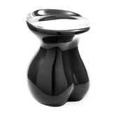 Black lacquered polyester body stool 50cm Body - Pols Potten