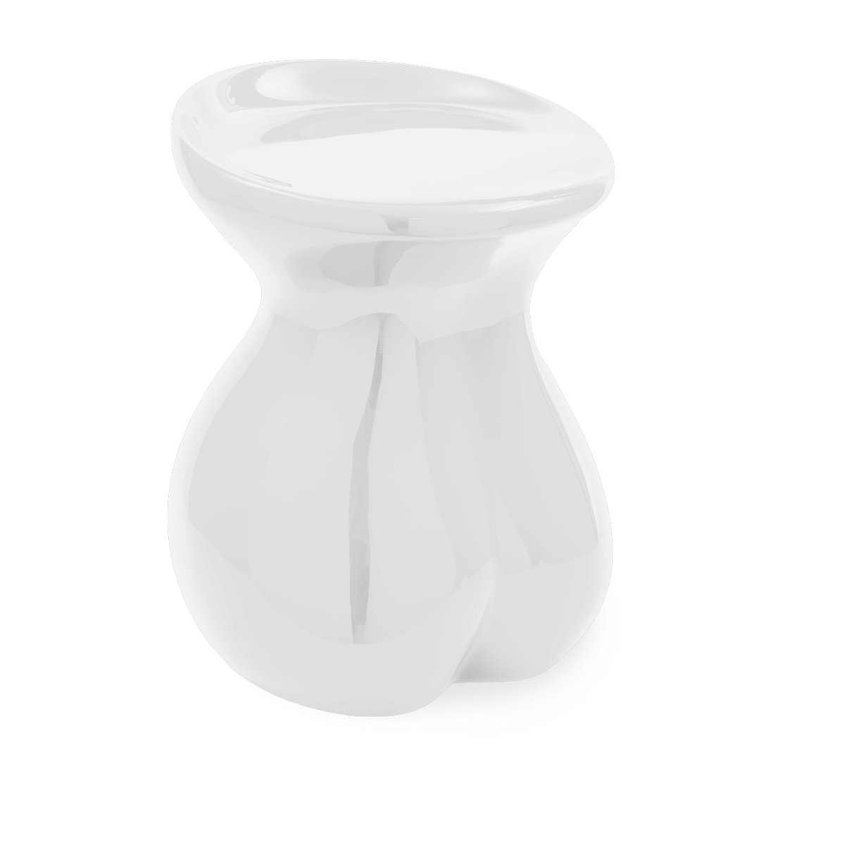 White lacquered polyester body stool 50cm Body - Pols Potten