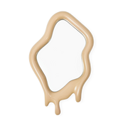 Cast effect mirror frame in beige lacquered polyester 45x70cm Melting - Pols Potten
