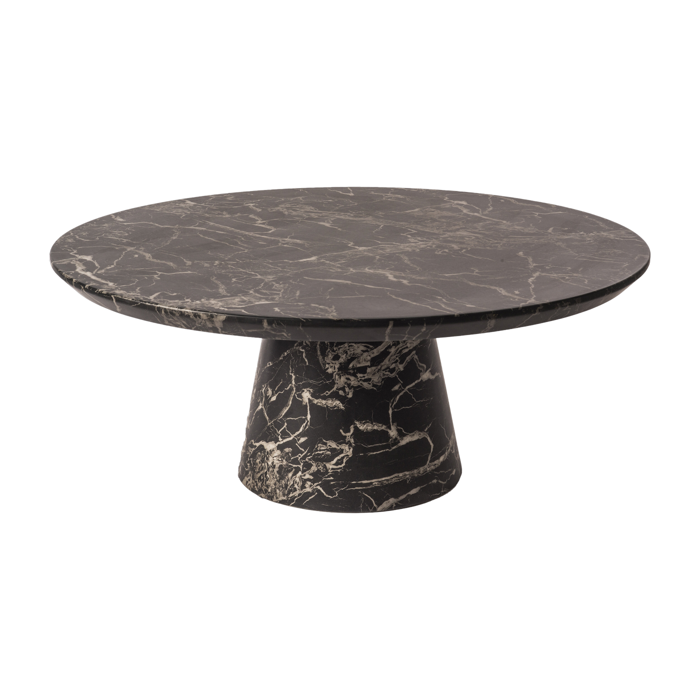 Table basse en bois mdf et résine effet marbre noir 100x40,6cm Disc - Pols Potten