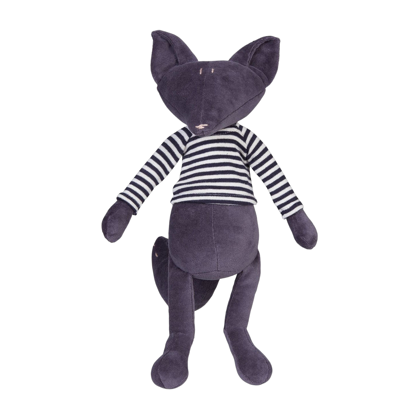 Peluche renard bleu nuit avec sa marinière grand 48cm Arthus - Adada