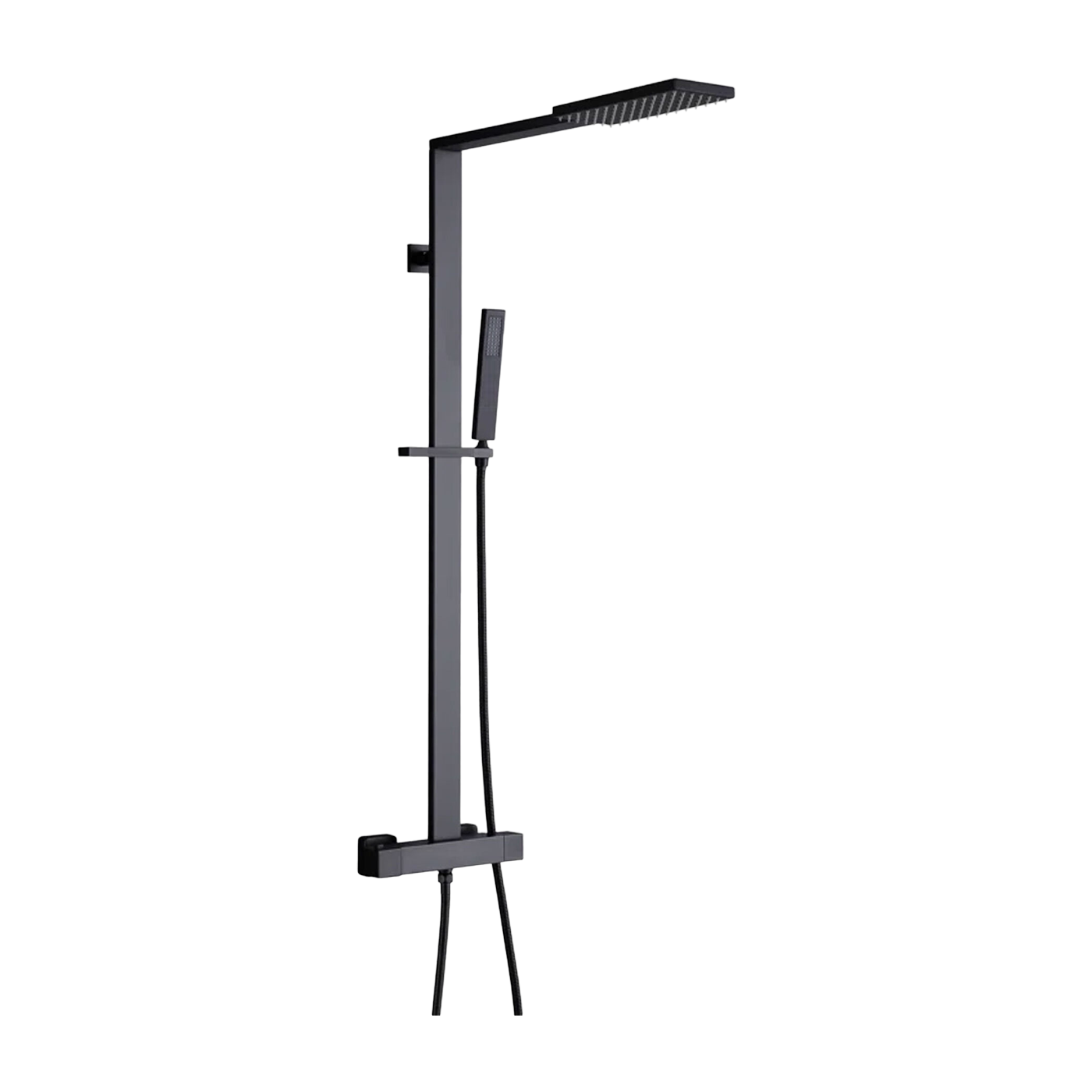Colonne de douche thermostatique moderne en laiton noir Sirius - Kroos