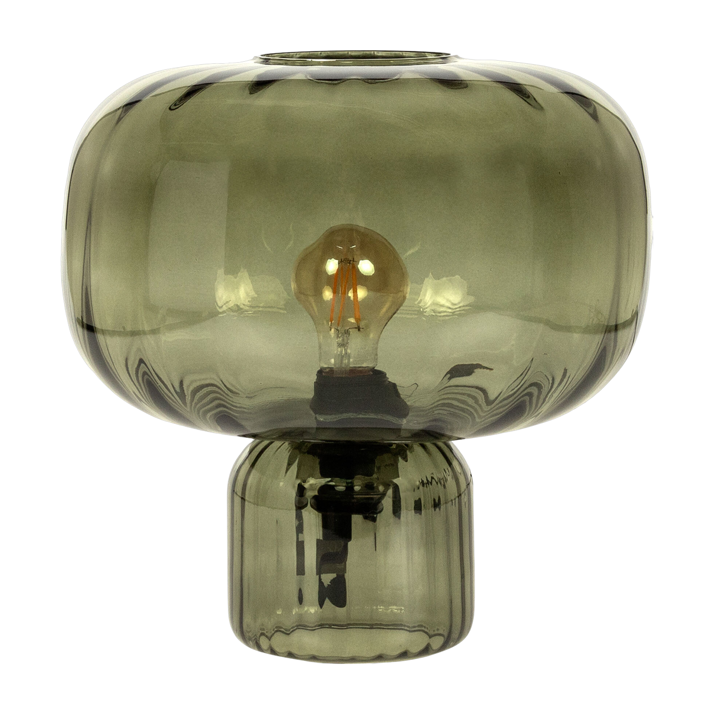 Tischlampe aus rauchgrünem Glas 31, 5cm Pumpkin -. Versmissen