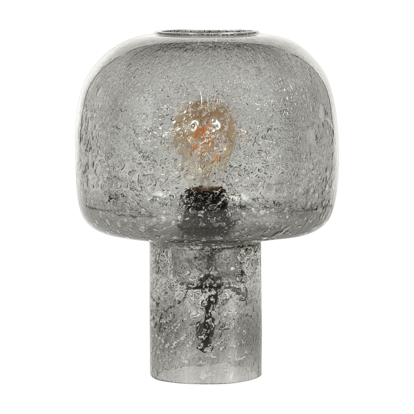 Lampada da tavolo in vetro vulcanico grigio fumé 31cm Mushroom - Versmissen