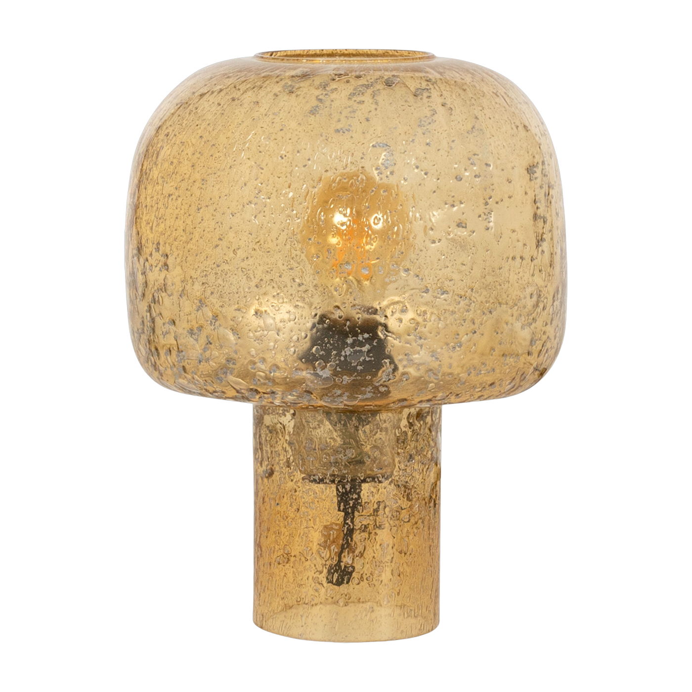 Tischlampe aus vulkanischem Glas Bernstein 31cm Mushroom -. Versmissen