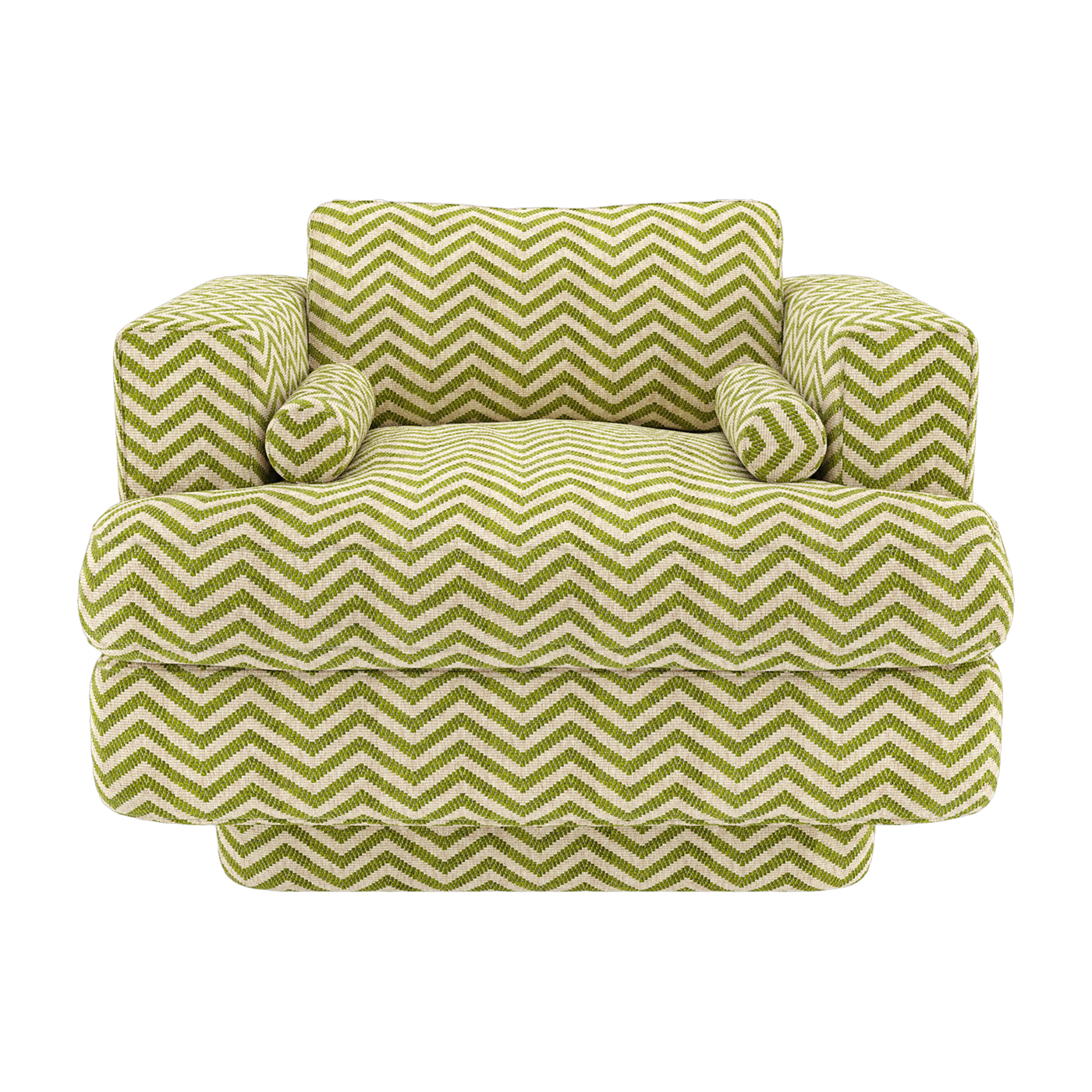 Beech armchair with 03 green hopscotch fabric 105x83cm Haus - Versmissen