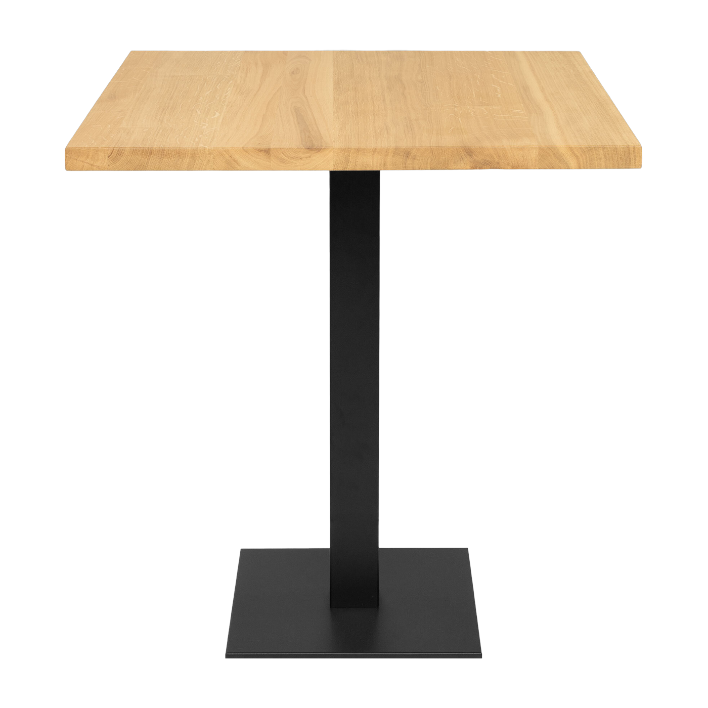 Tavolo da pranzo quadrato in rovere massiccio e acciaio nero 70x70 cm Elliot - Versmissen