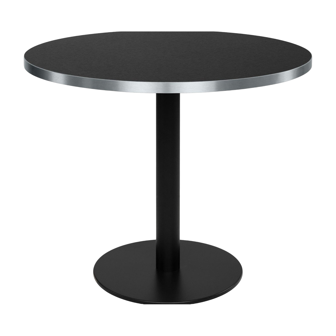 ronde Tavolo da pranzo in laminato di roccia nera e acciaio nero 90 cm Elliot - Versmissen