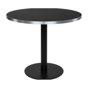Table à manger ronde en stratifié roche noir et acier noir 90cm Elliot - Versmissen