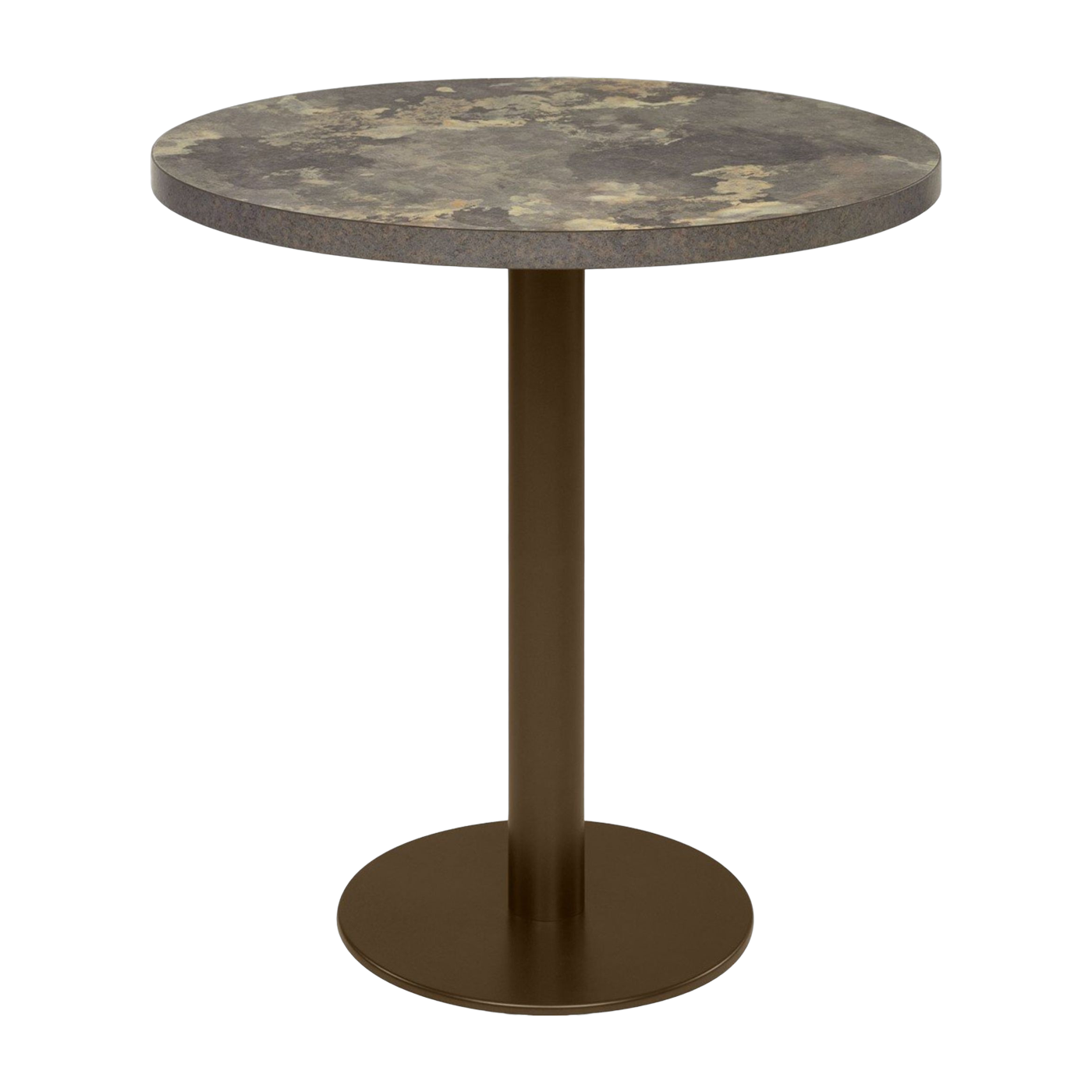 ronde Tavolo da pranzo in laminato ardesia e acciaio bronzo scuro da 70 cm Elliot - Versmissen