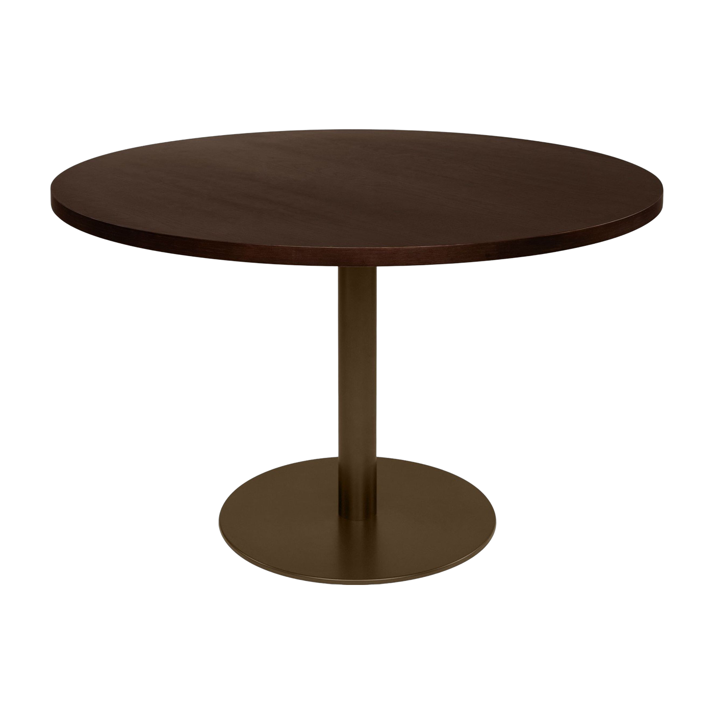 ronde Tavolo da pranzo in rovere impiallacciato e acciaio color bronzo scuro 120 cm Elliot - Versmissen