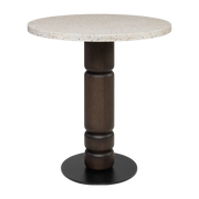 Dining table ronde in terrazzo laminate and dark brown solid beech 70cm Beads - Versmissen