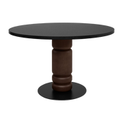 Side table ronde in black rock laminate and dark brown solid beech 120cm Beads - Versmissen