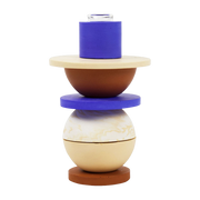Vase modulo aus Glas und blauem Salzgestein 9, 5x15cm Modulo - -. Studio Rosaroom