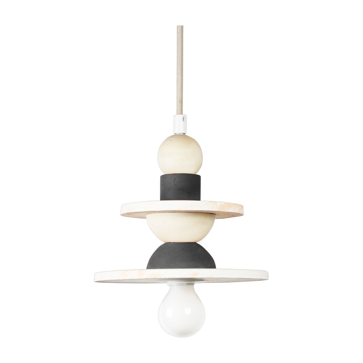 Modulo 16. 5x16cm black salt rock modular pendant - Studio Rosaroom