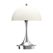 Panthella Lampada portatile cromata e beige 160 Portable V3 - Louis Poulsen