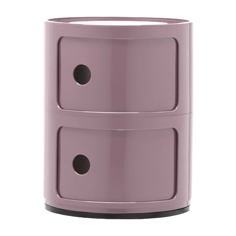 Table de chevet mauve 2 tiroirs Componibili - Kartell