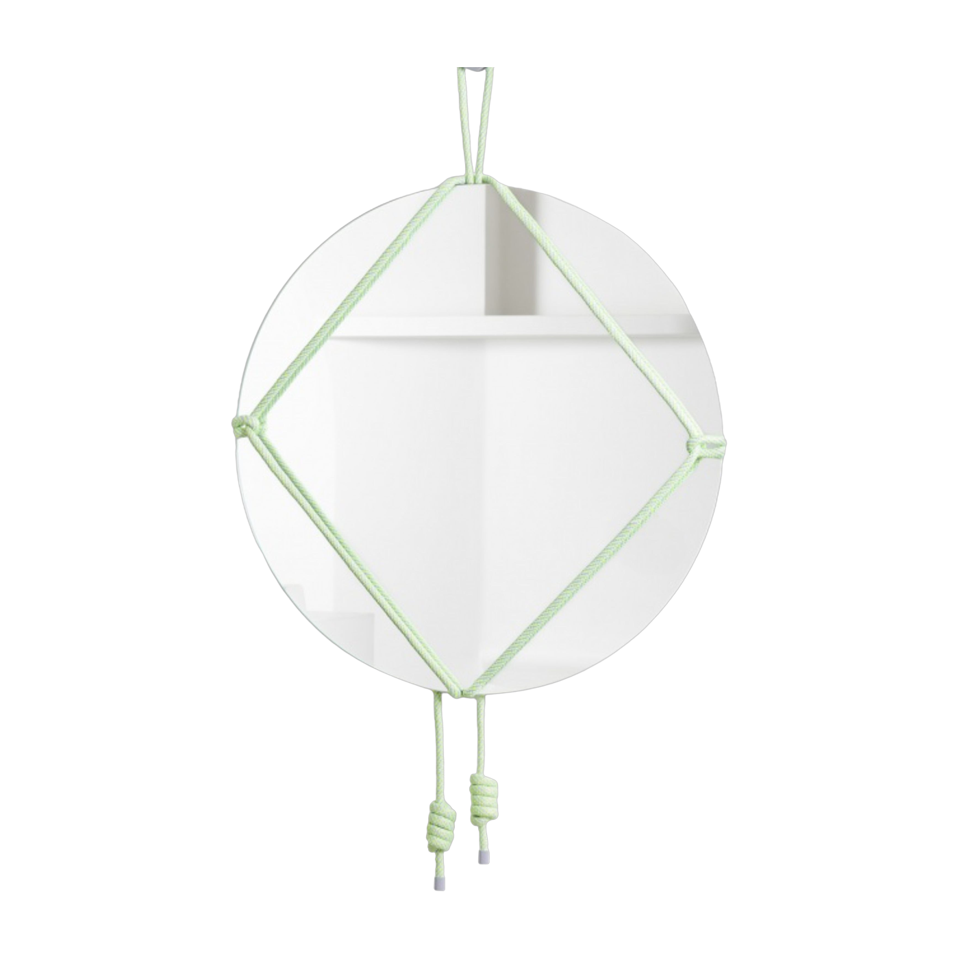 Miroir rond avec cordes jaunes 65cm Shibari - Moustache