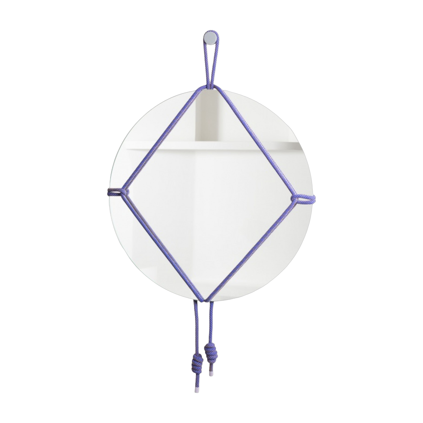 Miroir rond avec cordes bleues 65cm Shibari - Moustache
