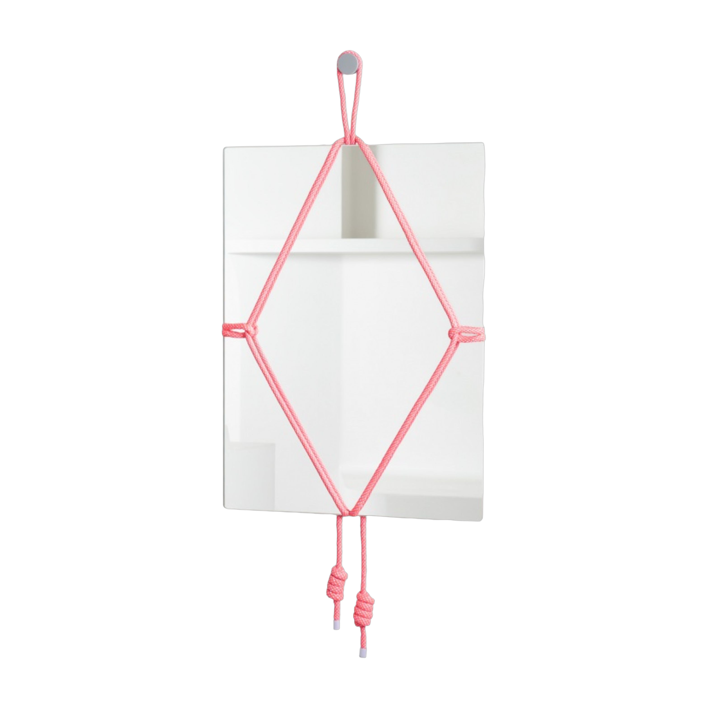 Miroir rectangle avec cordes roses 65cm Shibari - Moustache