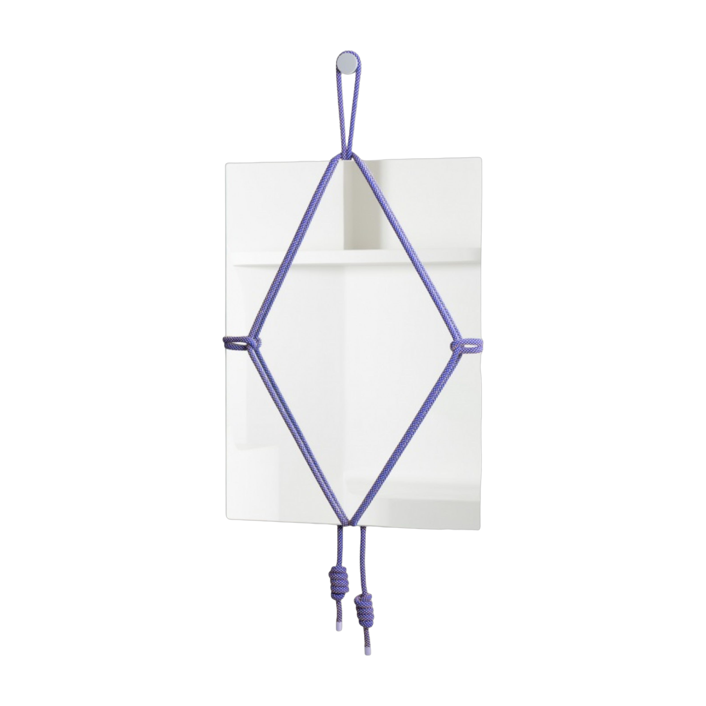 Miroir rectangle avec cordes bleues 65cm Shibari - Moustache