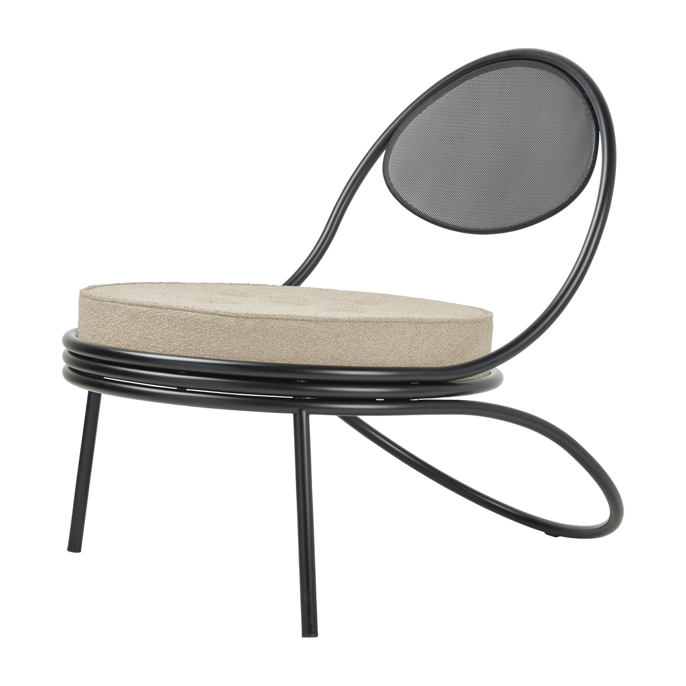 Copacabana black and beige curly lounge chair - Gubi