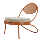 Orangefarbener Lounge-Sessel mit Bouclémuster Copacabana -. Gubi