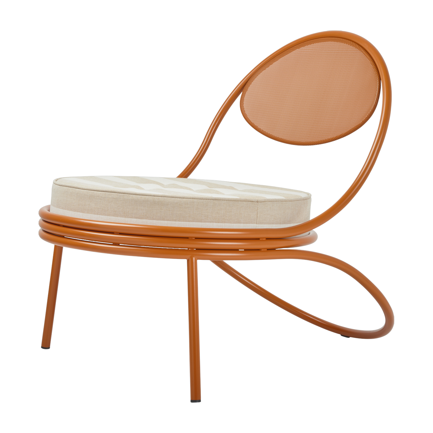 Copacabana orange and striped fabric lounge chair - Gubi