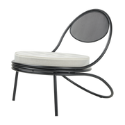 Copacabana black and striped fabric lounge chair - Gubi