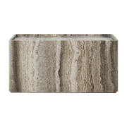 Pietra side table in sepia travertine 30x80x40cm - Gubi