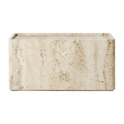 Pietra neutral white travertine stone side table 30x80x40cm - Gubi